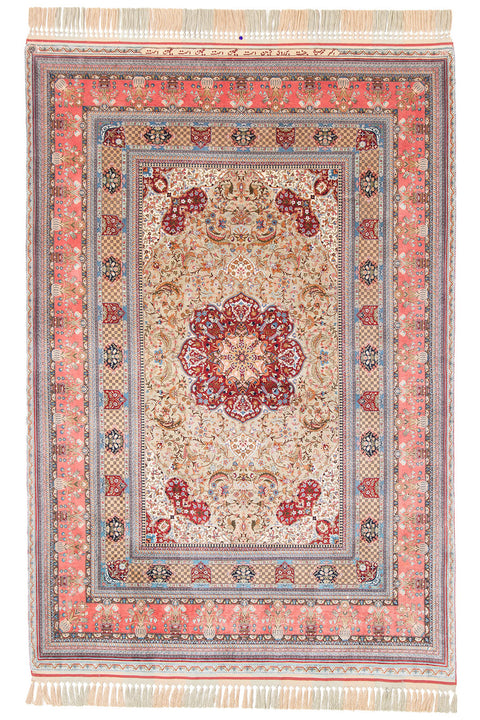 Fine Turkish Hereke Pure Silk Rug (14x14) 0907