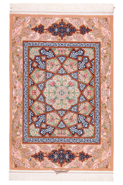 Mehdaai - Isfahan Stain Glass  Silk & Wool Rug